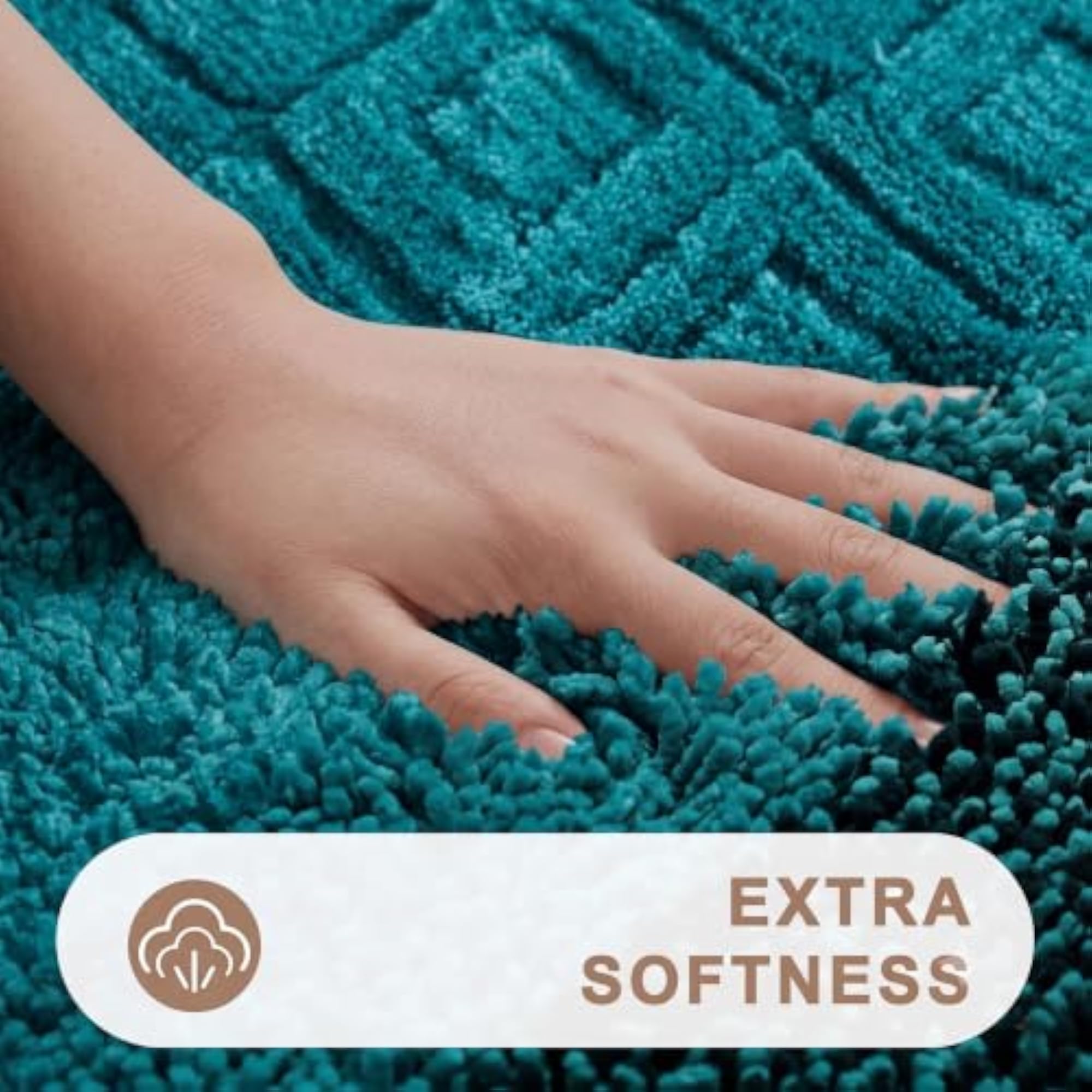 Diamond Pattern Aqua Bath Mat - Pack of 2